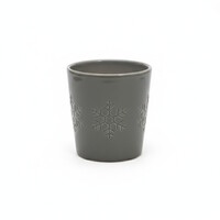 Bloempot sneeuwvlok grijs | circa 13 cm | keramische sierpot voor binnen