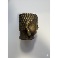 Bloempot Boeddha hoofd goudgrijs | decoratieve plantenpot circa 8 cm