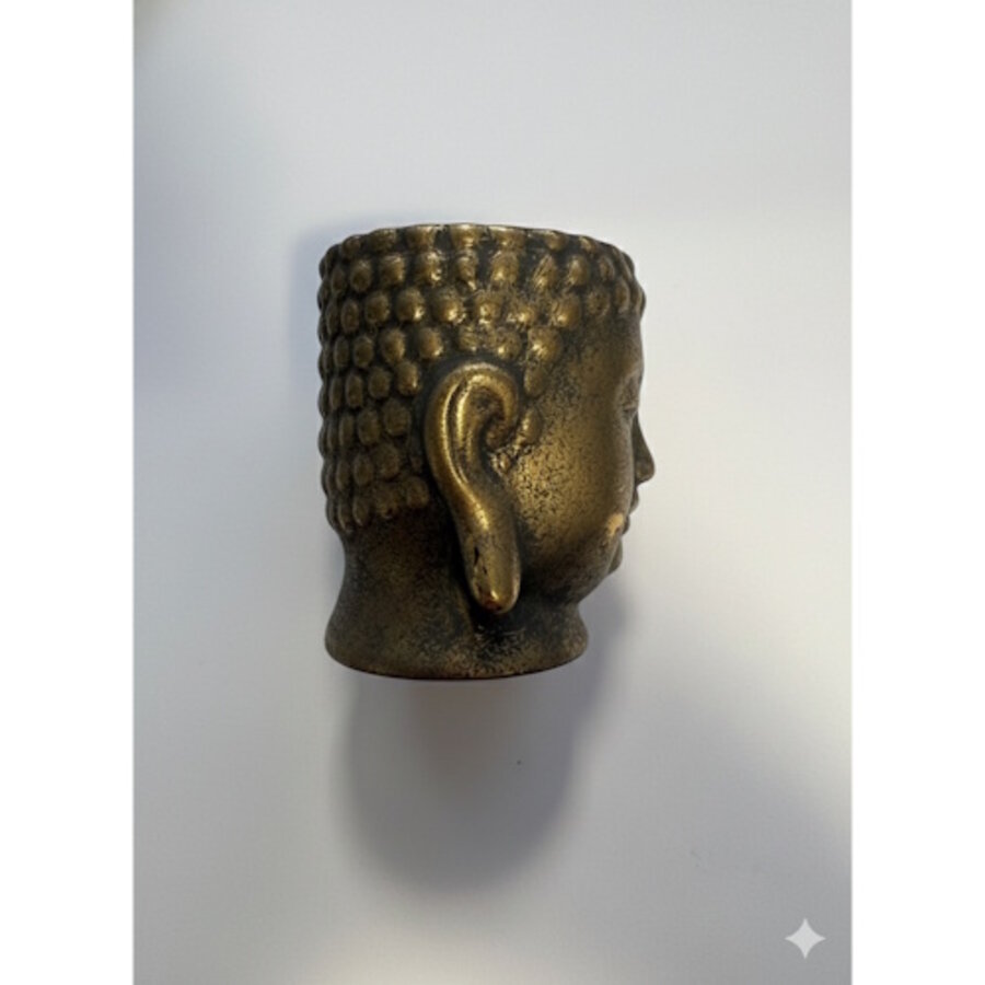 Bloempot Boeddha hoofd goudgrijs | decoratieve plantenpot circa 8 cm
