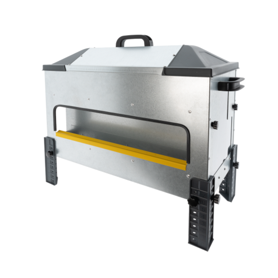 Open voerbak hoog 24 kg | dubbelzijdig | anti-mors | met regenkappen