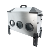 Voerbak met voeropeningen hoog 24 kg | 6 voeropeningen | dubbelzijdig | met regenkappen