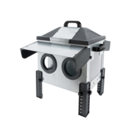 Voerbak met voeropeningen laag 12 kg | 4 voeropeningen | dubbelzijdig | met regenkappen