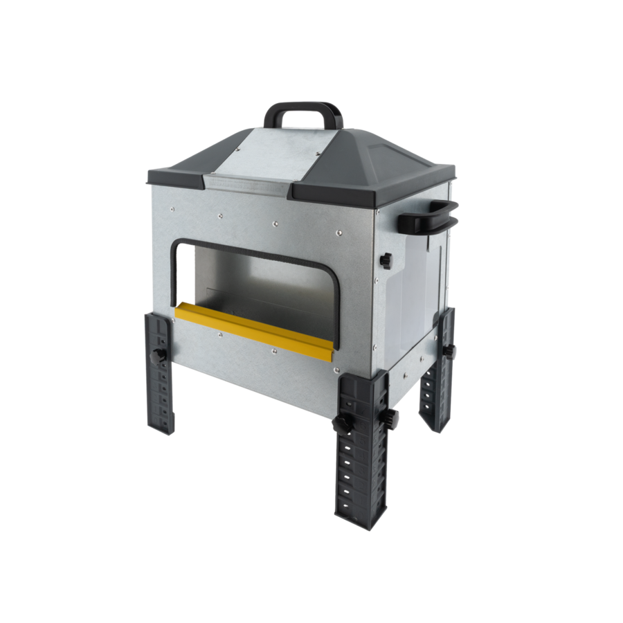 Open voerbak laag 12 kg | dubbelzijdig | anti-mors | met regenkappen