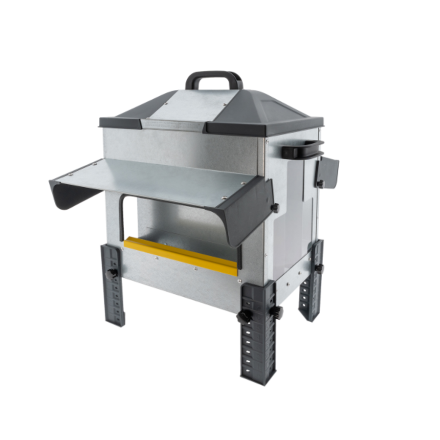 Open voerbak hoog 16 kg | dubbelzijdig | anti-mors | met regenkappen