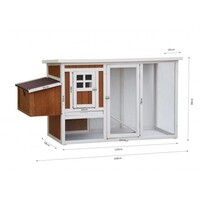 Junai.nl Kippenhok Mansion Wit/Bruin | 168x65x88cm