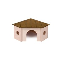 Houten hoekhuisje met uitkijkplatform voor knaagdieren | in meerdere uitvoeringen.