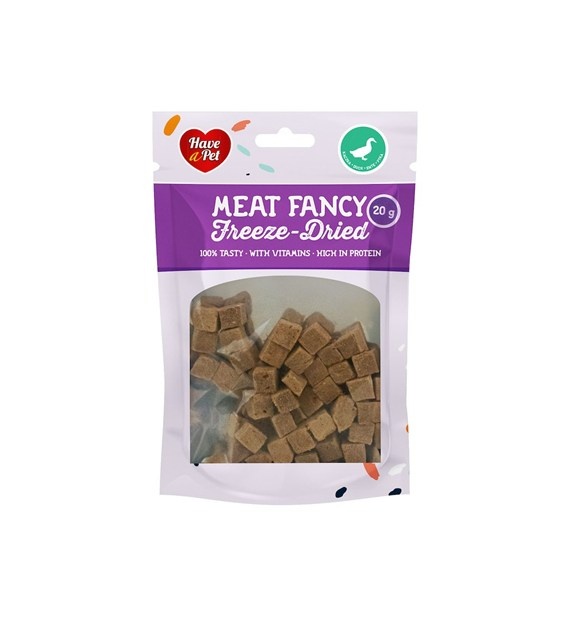 Have A Pet Vriesdroogde hondensnack met eend, zalm en lever &VerticalLine; eiwitrijk beloningssnoep &VerticalLine; 20 g