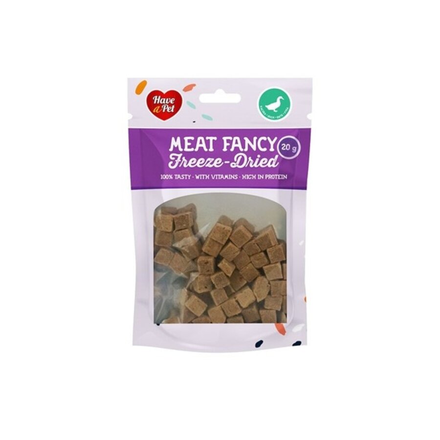 Vriesdroogde hondensnack met eend, zalm en lever | eiwitrijk beloningssnoep | 20 g