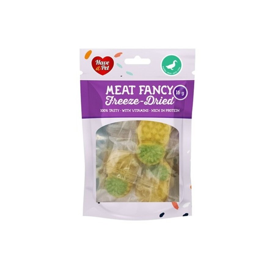 Gevriesdroogde Hondensnacks Eend Met Ananas 16 Gram