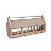 Natural Voerbak hout  met rol