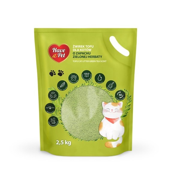 Have A Pet Tofu kattenbakvulling &VerticalLine; groene thee geur &VerticalLine; klontvormend & stofarm &VerticalLine; 6 L