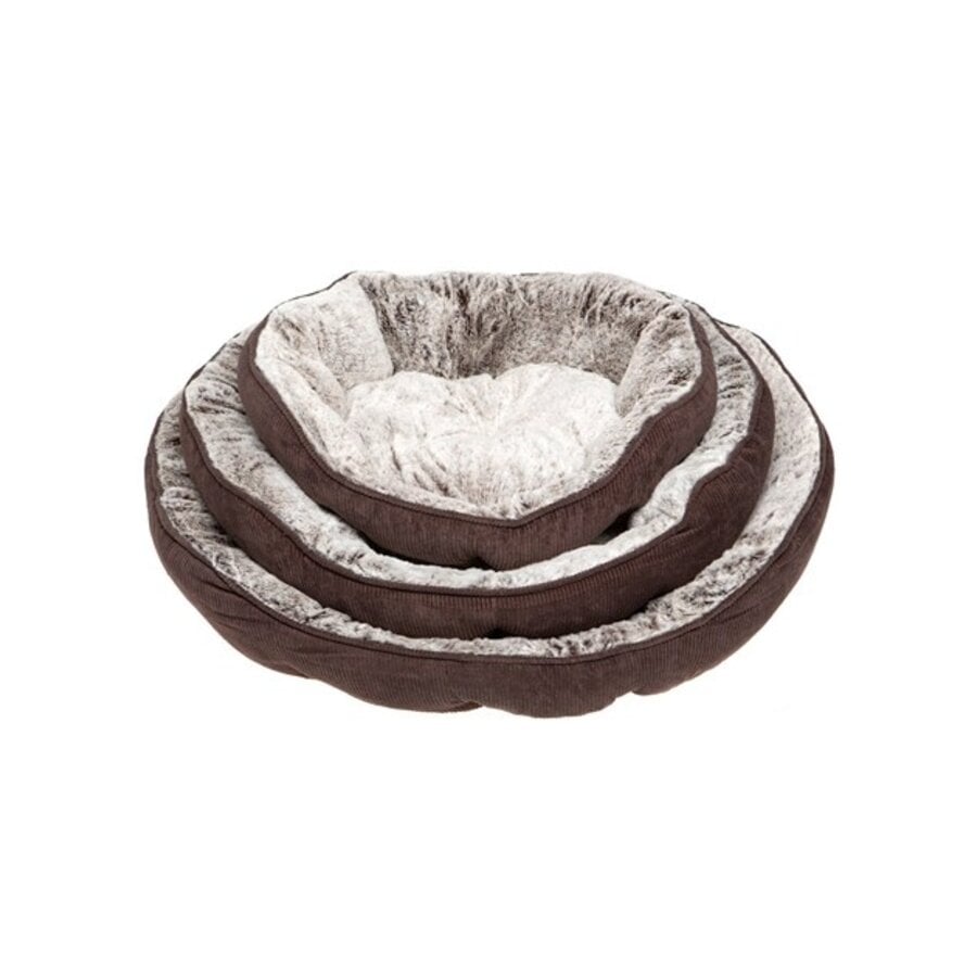 Pati Plush pluche hondenmand met ribstof buitenkant | 3 maten