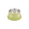 Groene RVS voer- en drinkbak met antisliprand