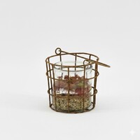 Mix Vaasje Met Drijfplant In Roest Mandje