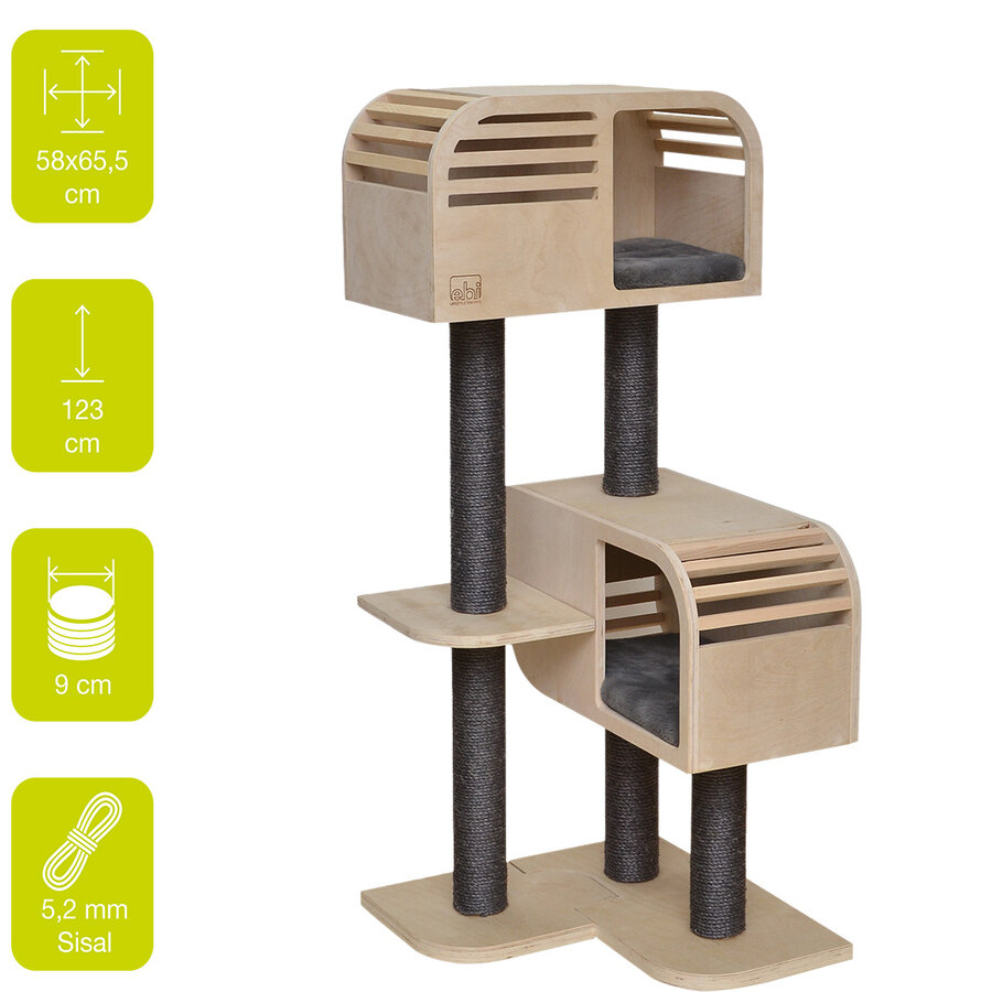 Ebi Krabpaal Atlas Beige/Antraciet | 57,5x56,5x123,5cm