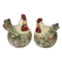 Kip Tim maat M grijs/bruin | aardewerk decoratiekip | landelijke sfeer