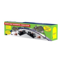 Quick Snap muizenval choco duo | lokdoos met 2 muizenklemmen en choco lokstof