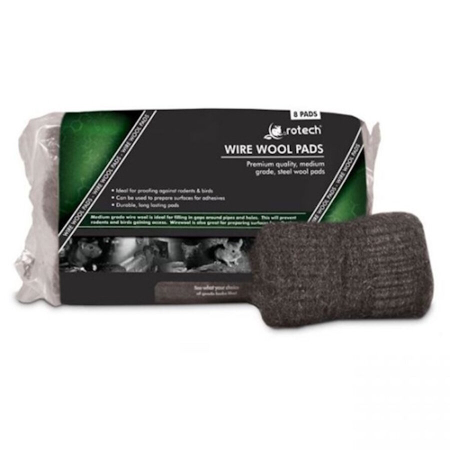 Draadwol (staalwol) 8 stuks | opvullen van gaten rond buizen