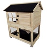 Duvo+ Woodland konijnenhok met wielen Flappy pinus Houtkleurig