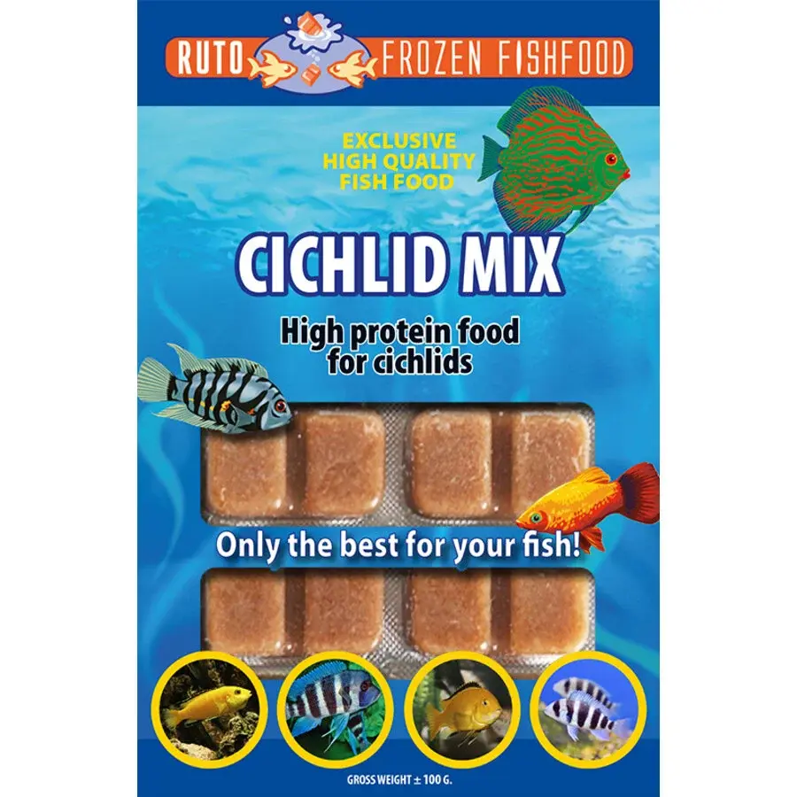 Cichlide mix blister 100 gram | diepvriesvoer in porties voor cichliden
