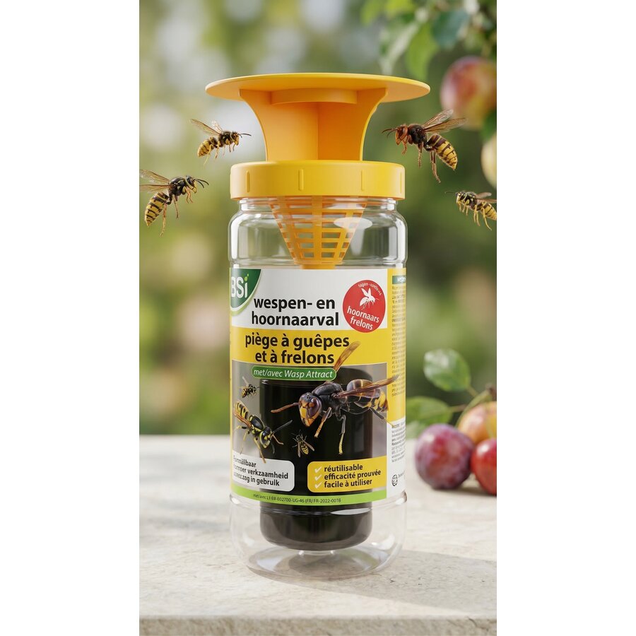 Herbruikbare wespen- en hornaarsval met lokstof | incl. 200 ml lokstofconcentraa