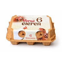 Bruine eierdozen voor L kippeneieren - 6 verse eieren