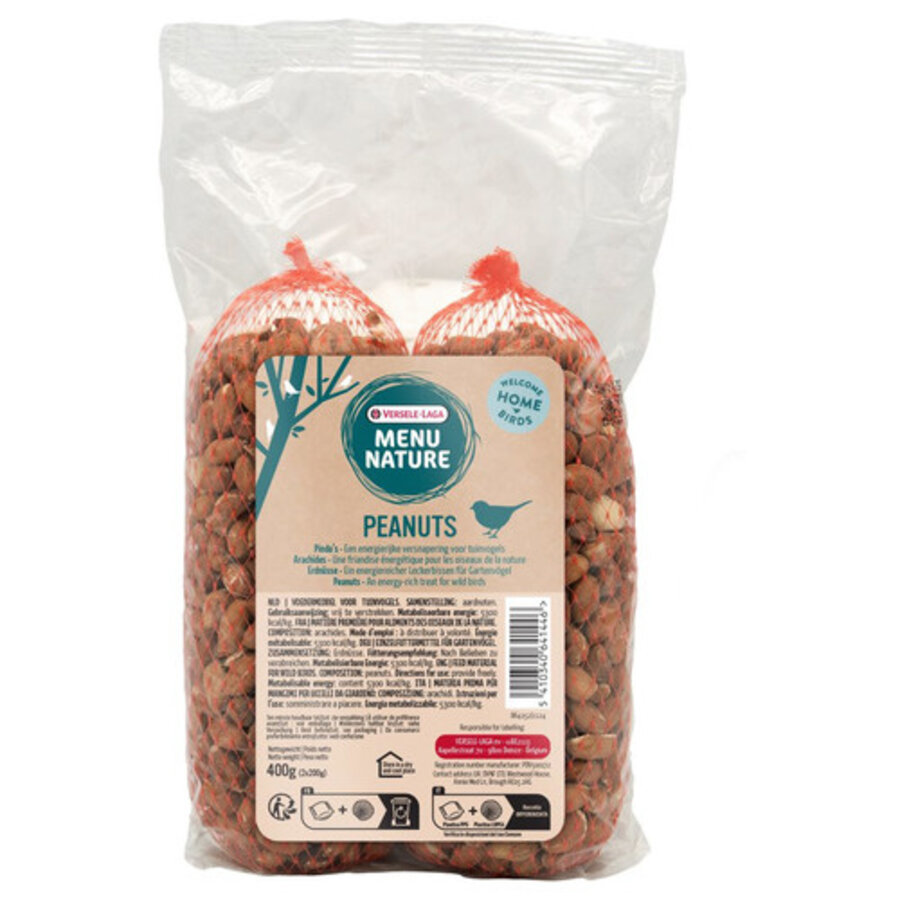 Pinda’s in net 2 stuks | 400 g | energierijk tuinvogelvoer