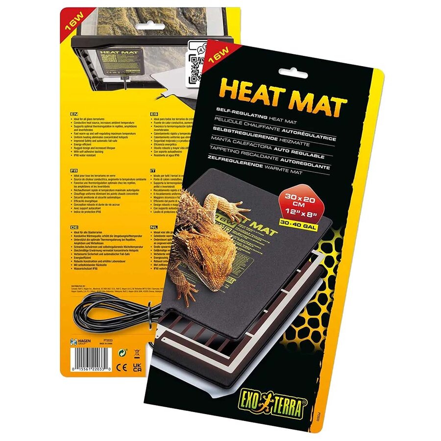 Zelfregulerende warmtemat voor glazen terrariums | 8W 16W 24W