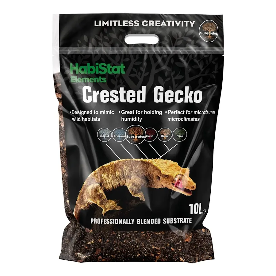 Wimpergekko substraat 10 liter | vochtvasthoudende bodemmix voor regenwoudterrarium