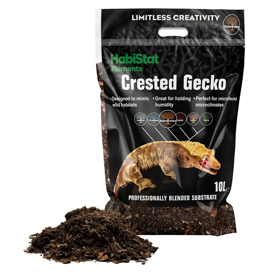 Wimpergekko substraat 10 liter | vochtvasthoudende bodemmix voor regenwoudterrarium