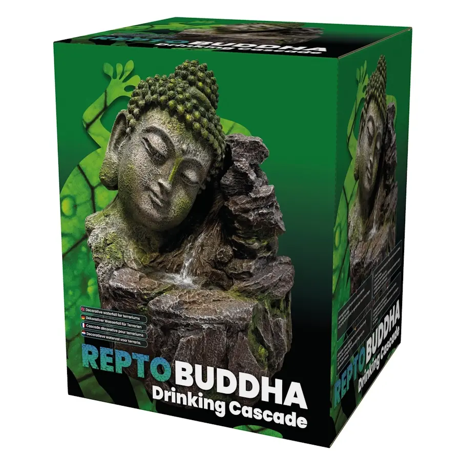 Terrarium waterval boeddha drinkcascade met pomp | 0,75 L | 26 x 30 x 24 cm