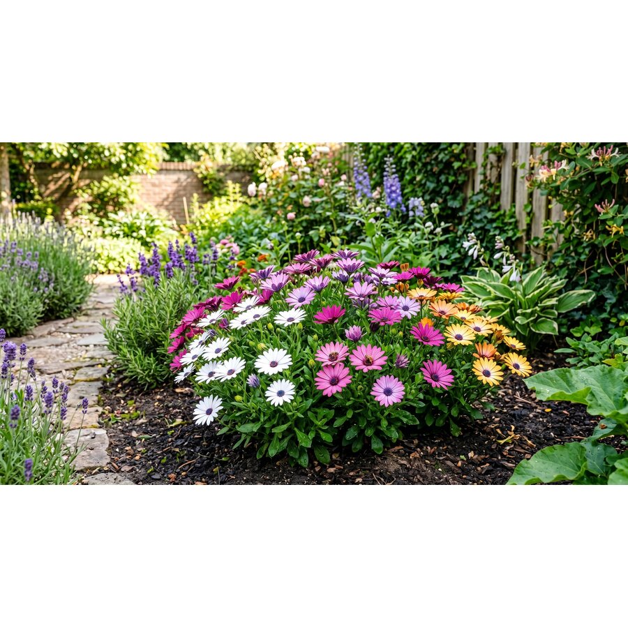 Osteospermum (Spaanse margriet) | mix kleuren | 22 cm hoog | in 11 cm pot | bloeier voor tuin, balkon en terras