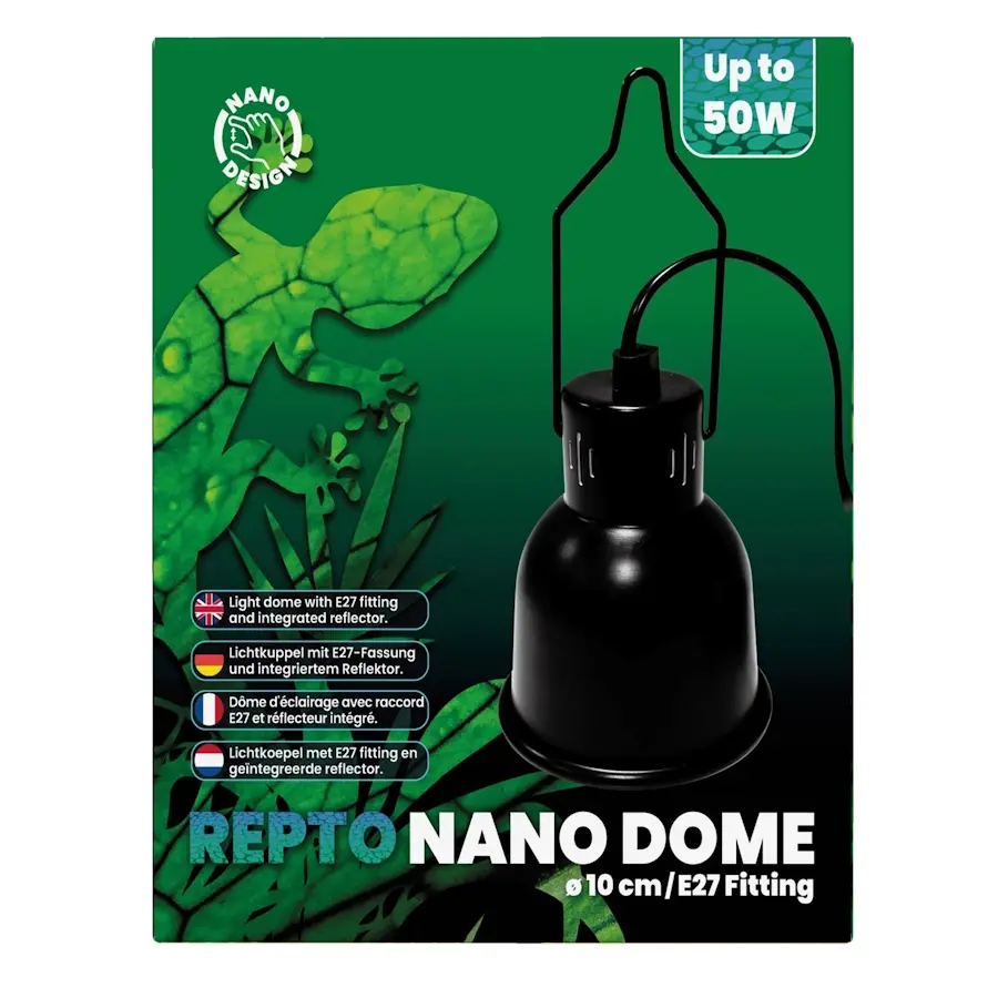 Nano dome lampkap met keramische E27 fitting | 10 cm | zwart