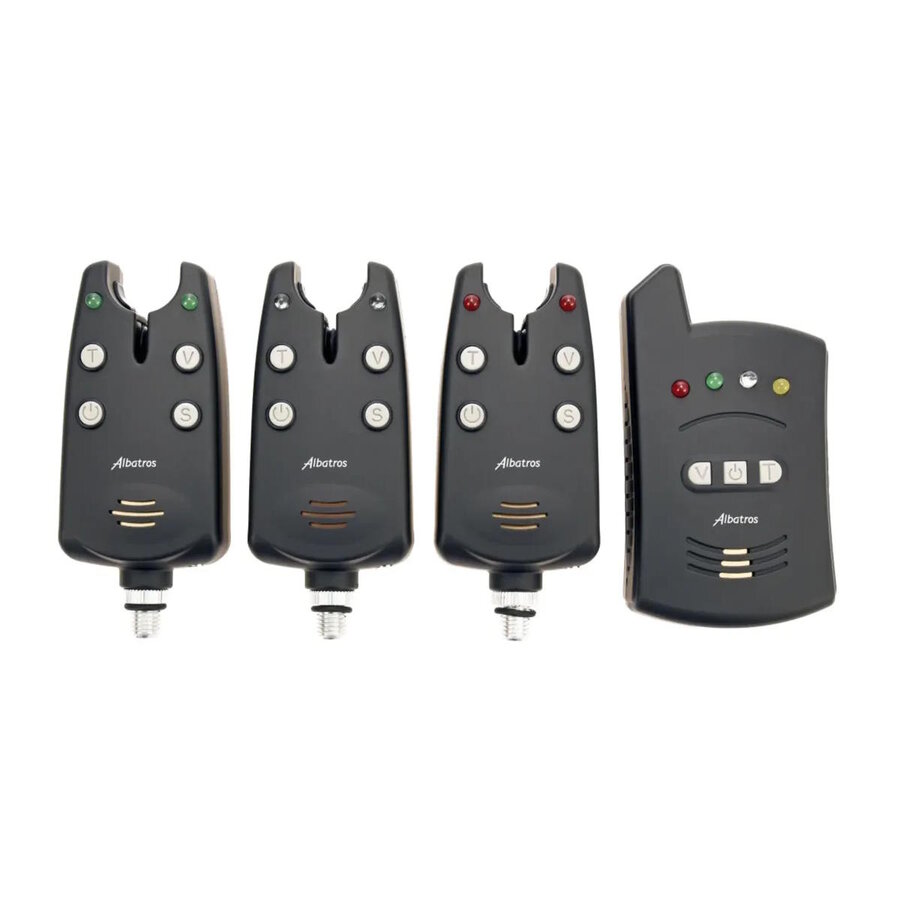 Cyprihunt Soft Touch 3+1 Bite Alarm - complete set beetmelders met draadloze ontvanger