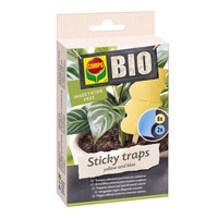 BIO Sticky Traps lijmvallen 10 stuks | dubbelzijdig | geel + blauw | voor kamerplanten, serre en balkon