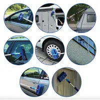 Telescopische wasborstelset 3 meter | met 2-in-1 spons en raamtrekker 25 cm