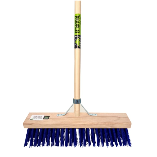 MM Eurotool Stalbezem PVC blauw 45 cm &VerticalLine; met FSC steel 150 cm en stokhouder
