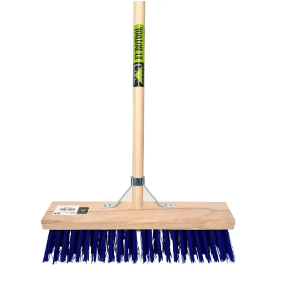 Stalbezem PVC blauw 45 cm | met FSC steel 150 cm en stokhouder