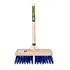 Stalbezem PVC blauw 36 cm met stokhouder