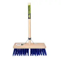 Stalbezem PVC blauw 36 cm | zichtbare vezellengte 110 mm | steel 150 cm (Ø 28 mm) | stokhouder