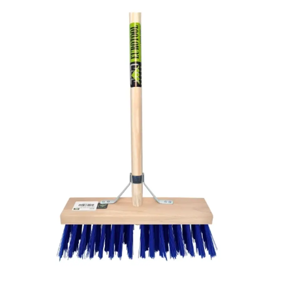 Stalbezem PVC blauw 36 cm | zichtbare vezellengte 110 mm | steel 150 cm (Ø 28 mm) | stokhouder