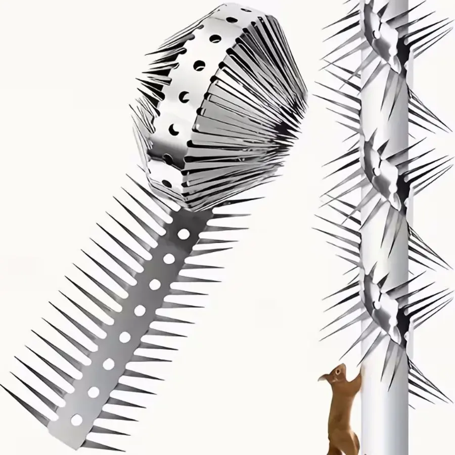 Anti-klim spike strip RVS 100 cm | spikes 5 cm voor regenpijp, hekwerk of bomen