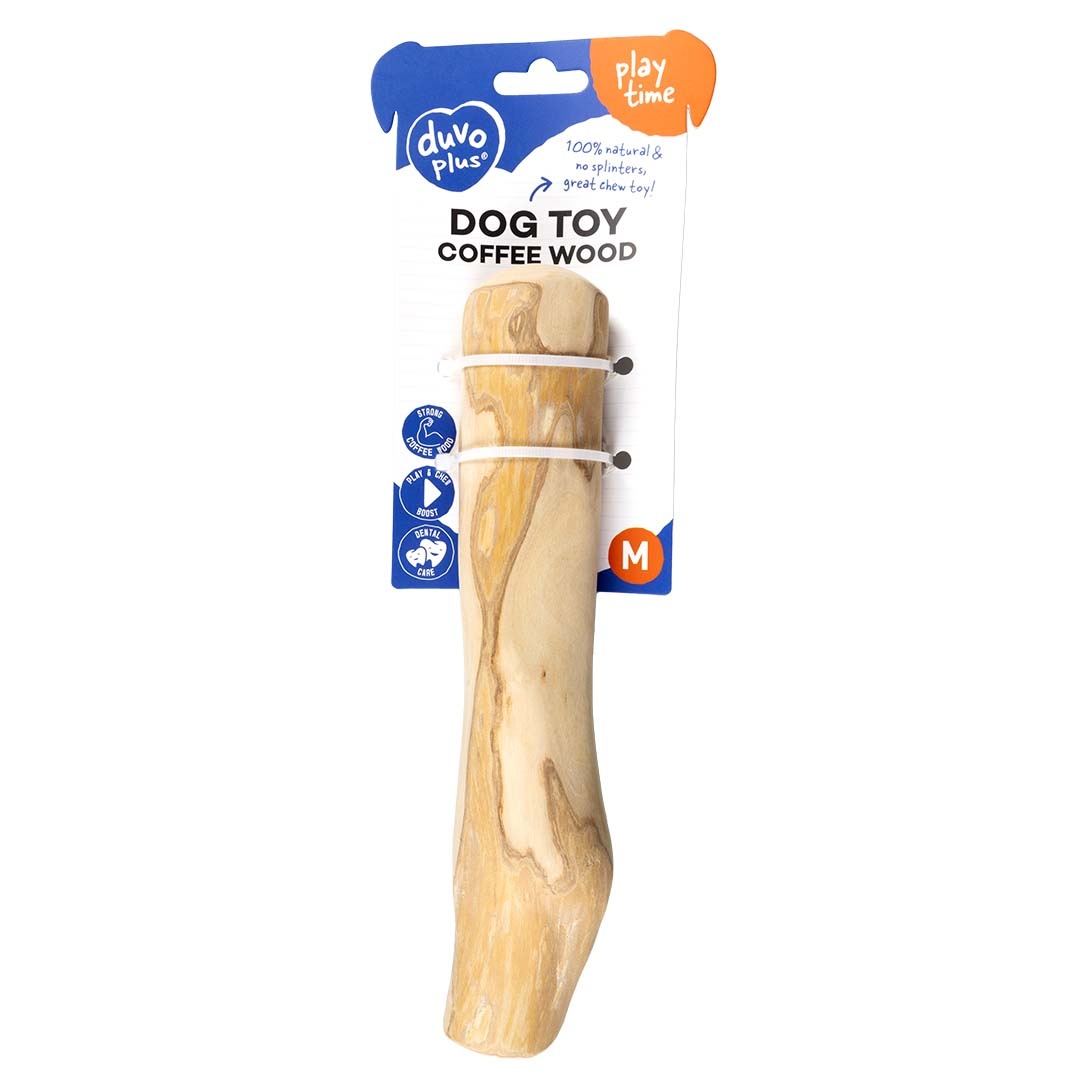 Duvo+ Koffiehout kauwstok bruin voor honden &VerticalLine; S 15-20 cm, M 20-25 cm, L 25-30 cm M - 20-25cm/&Oslash;4-5cm
