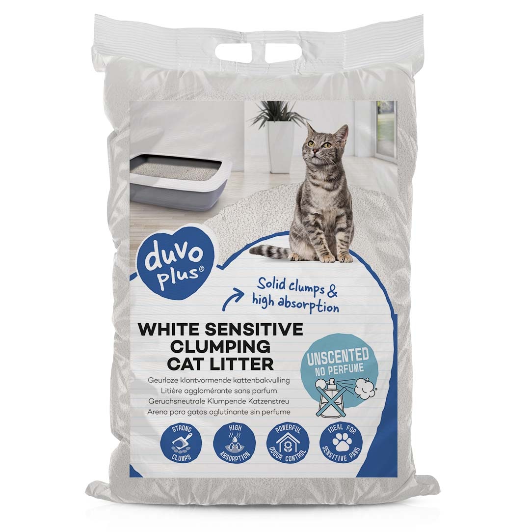 Duvo+ Geurloze klontvormende kattenbakvulling voor gevoelige pootjes &VerticalLine; 12 kg