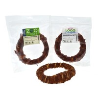 Donut met kip 160 g | kauwsnack van buffelhuid voor honden