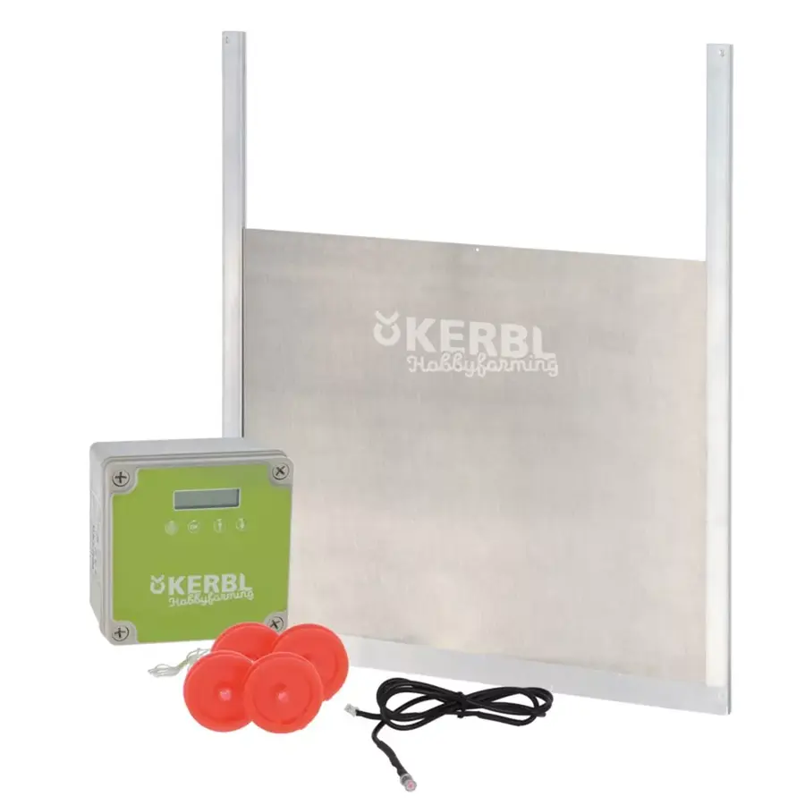 Automatische kippendeur met schuifdeur 43 x 40 cm | timer + lichtsensor