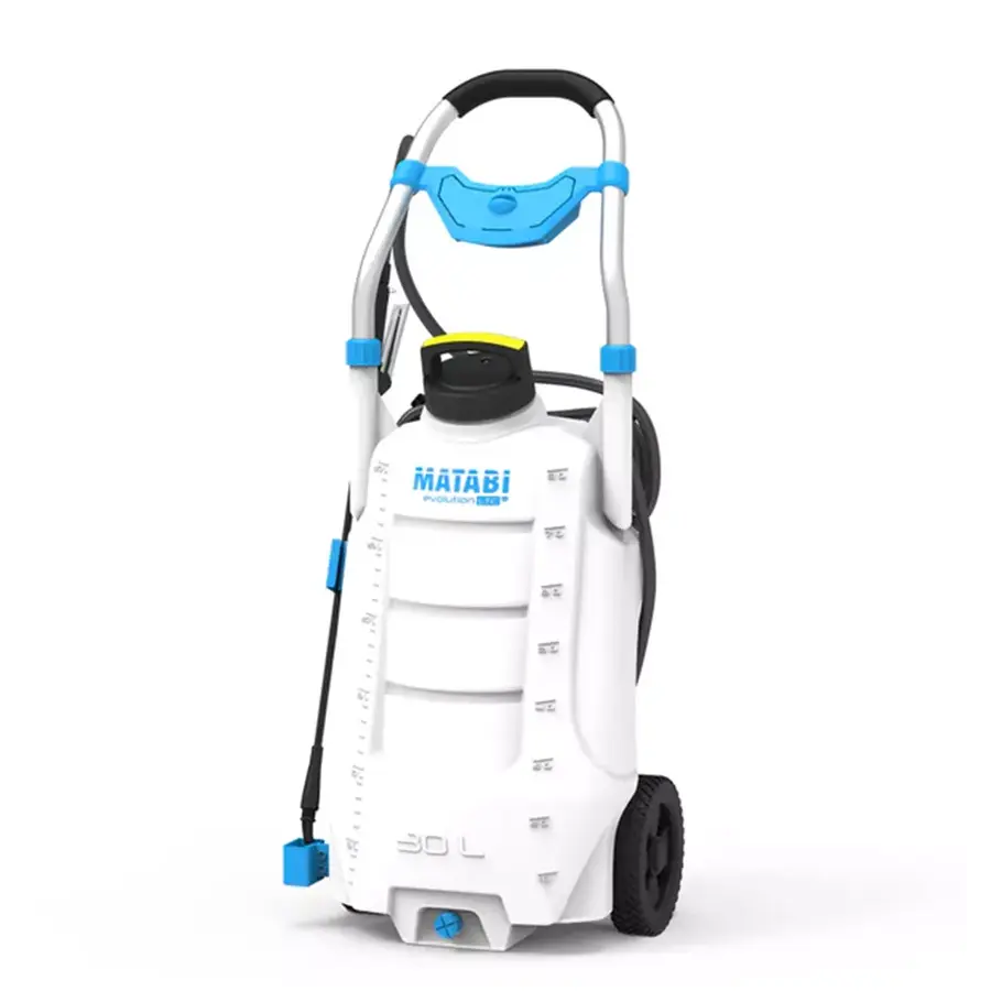Elektrische trolley drukspuit 30 liter | 8 m slang | incl. accu en lader