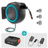 Accu wandslangenbox PowerRoll XXL set 40 m | automatisch oprollen | inclusief accu en lader