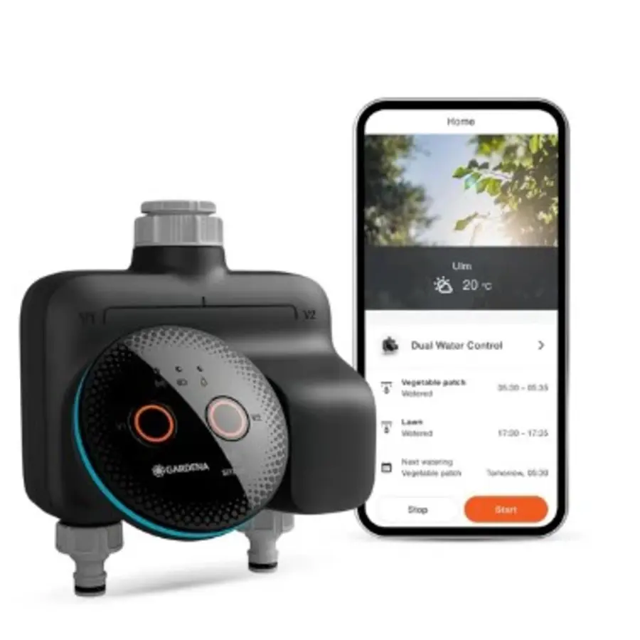 Smart Dual Water Control voor 2 bewateringszones | app gestuurd | 3xAA | G3/4 & G1
