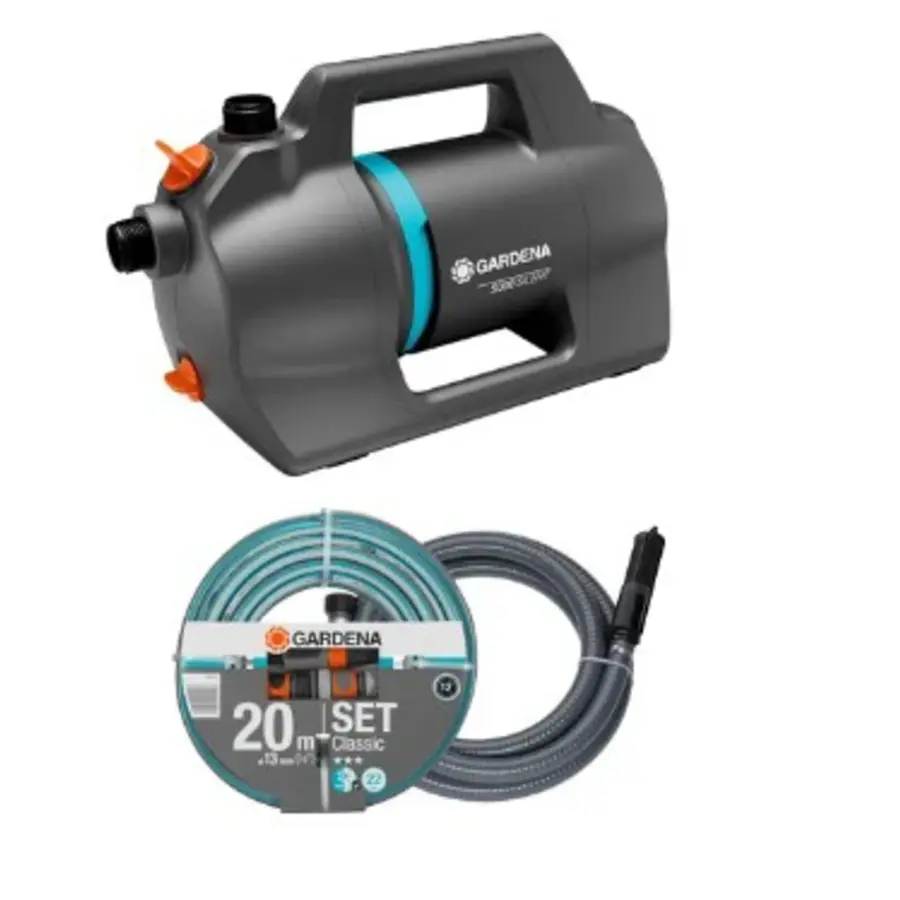 Besproeiingspomp 5000 Silent set | 5100 l/u | 3,7 bar | 550 W | met 20 m slang + 3,5 m aanzuigunit